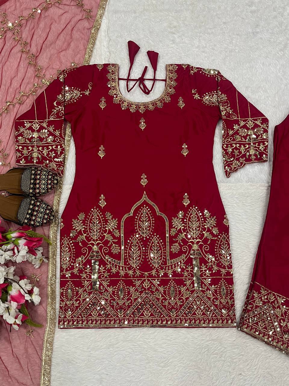 The Sovereign Magenta Zari-Embroidered Ensemble